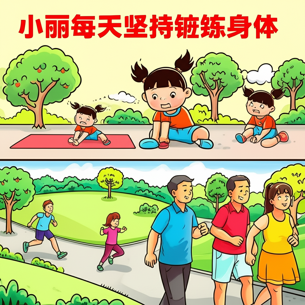 小丽每天坚持锻炼身体